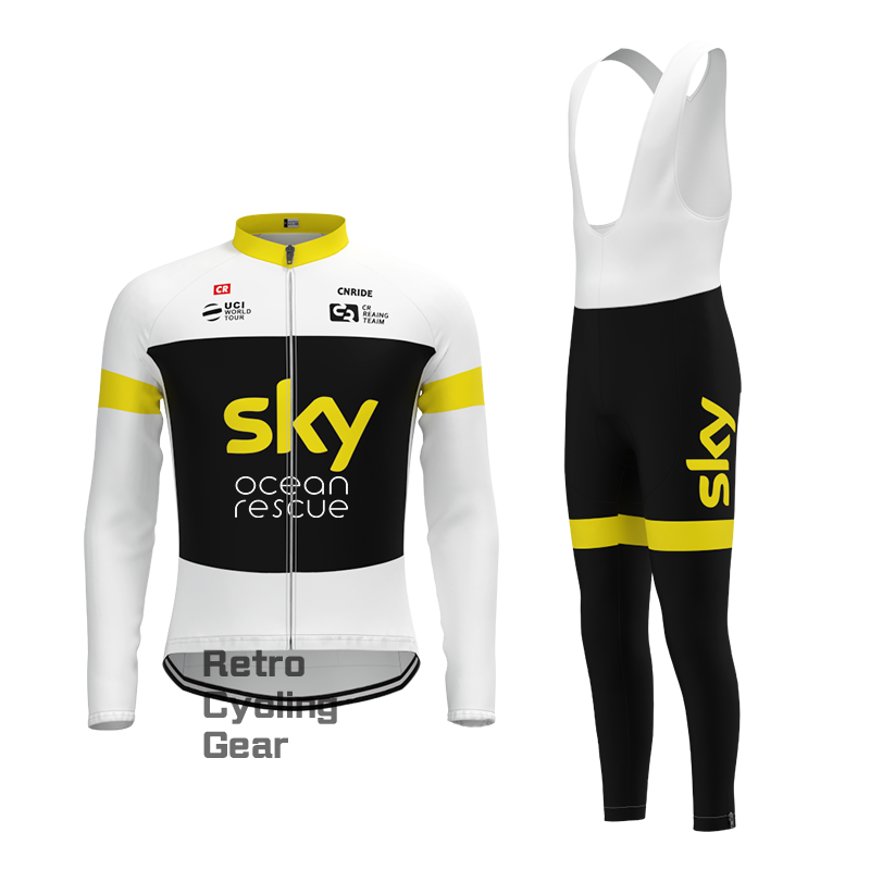 2018 sky Retro Long Sleeve Cycling Kits