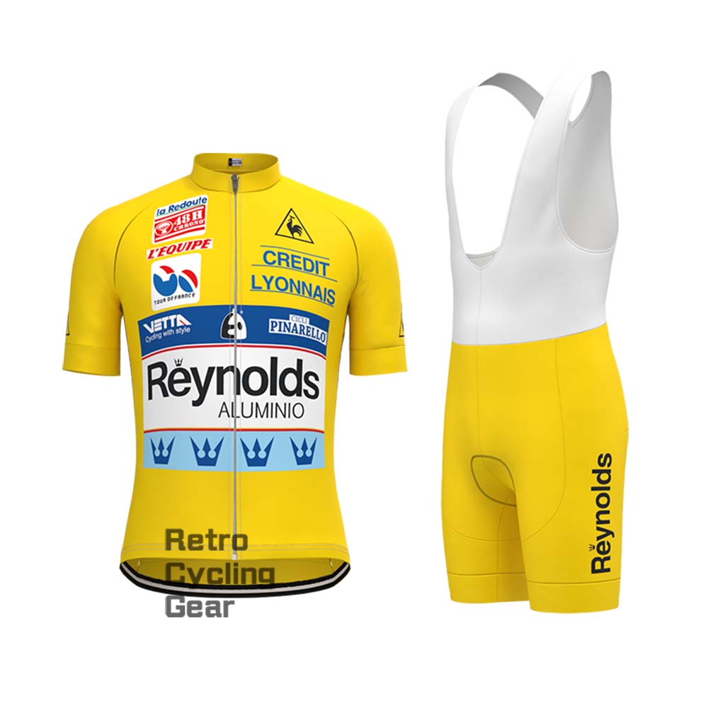 1990s yellow Reynolds Retro Short Sleeve Cycling Kits