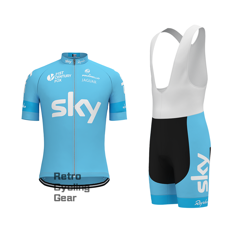 Blue sky Retro Long Sleeve Cycling Kits