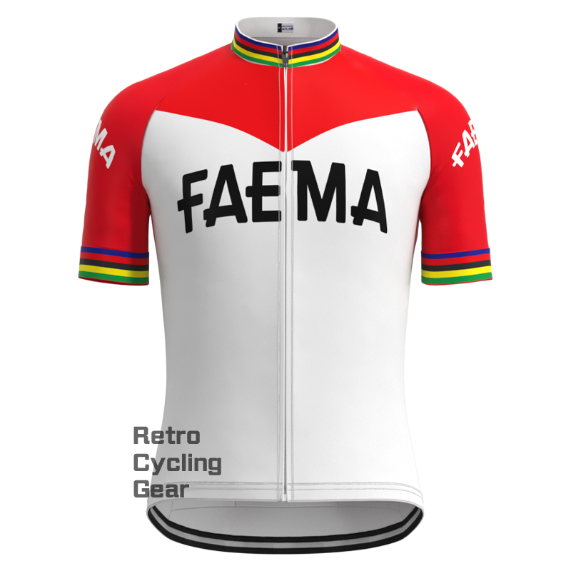 FAEMA White Retro Long Sleeve Cycling Kit