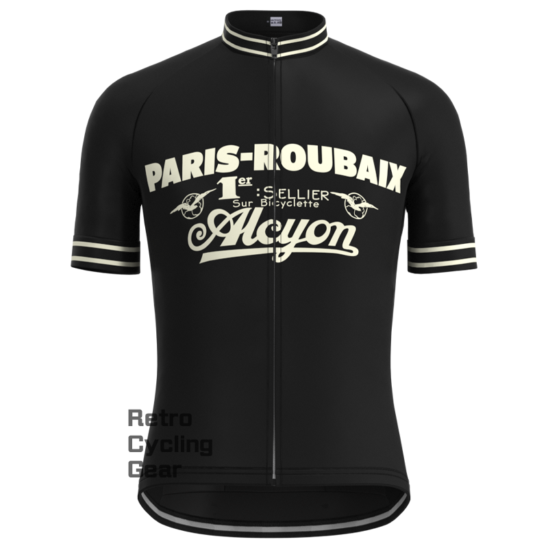 Paris Roubaix Black Retro Long Sleeve Cycling Kit