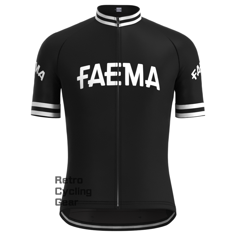 FAEMA Schwarzes Retro-Langarm-Fahrradset