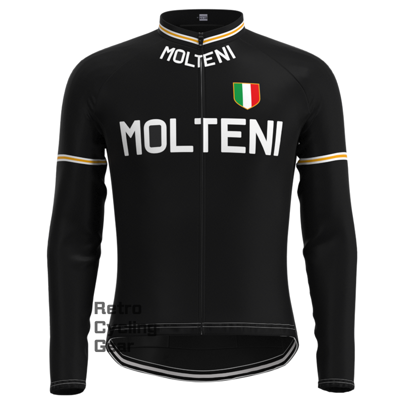 MOLTENI Schwarzes Retro-Kurzarm-Fahrradset