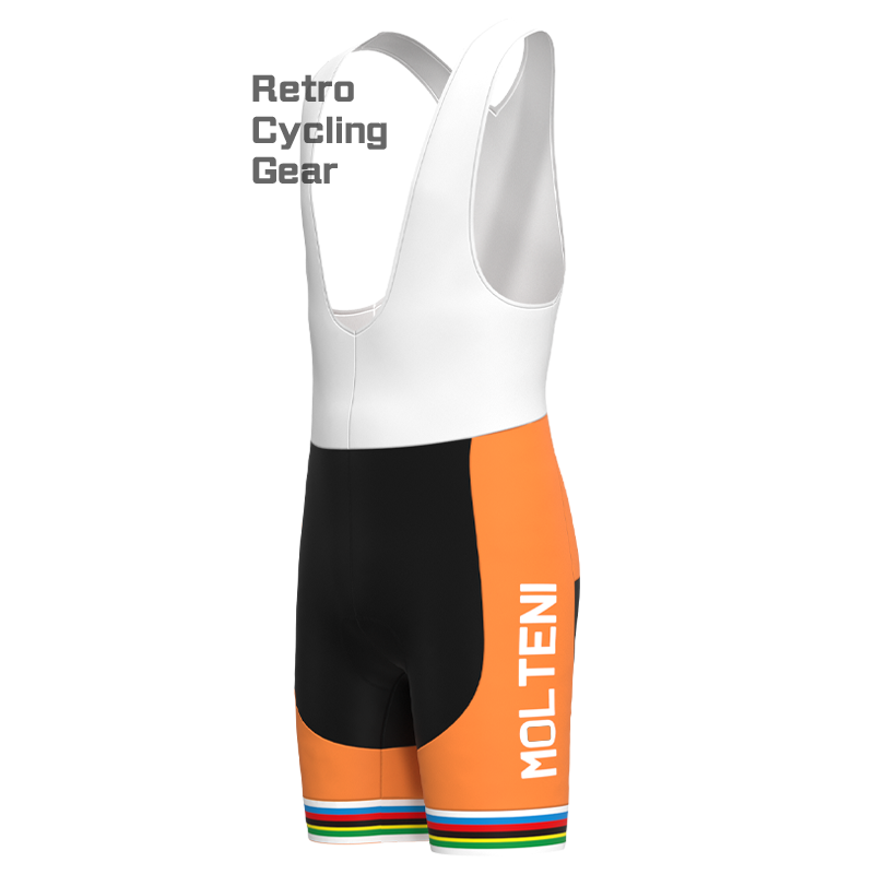 MOLTENI Orange White Retro Long Sleeve Cycling Kit