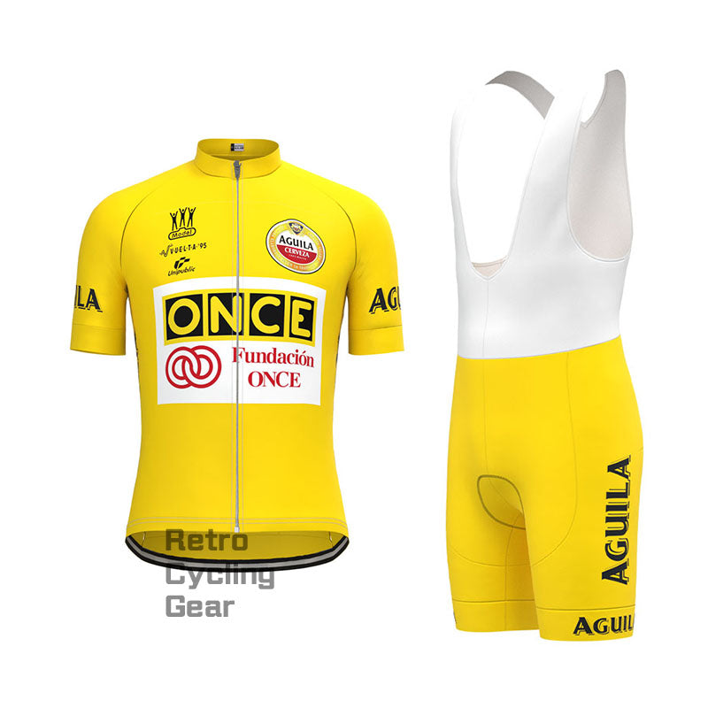 ONCE Yellow Retro Short Sleeve Cycling Kits