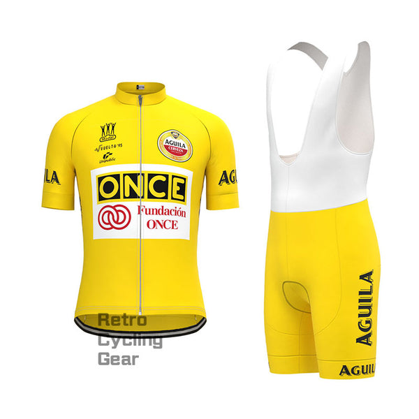 ONCE Yellow Retro Short Sleeve Cycling Kits