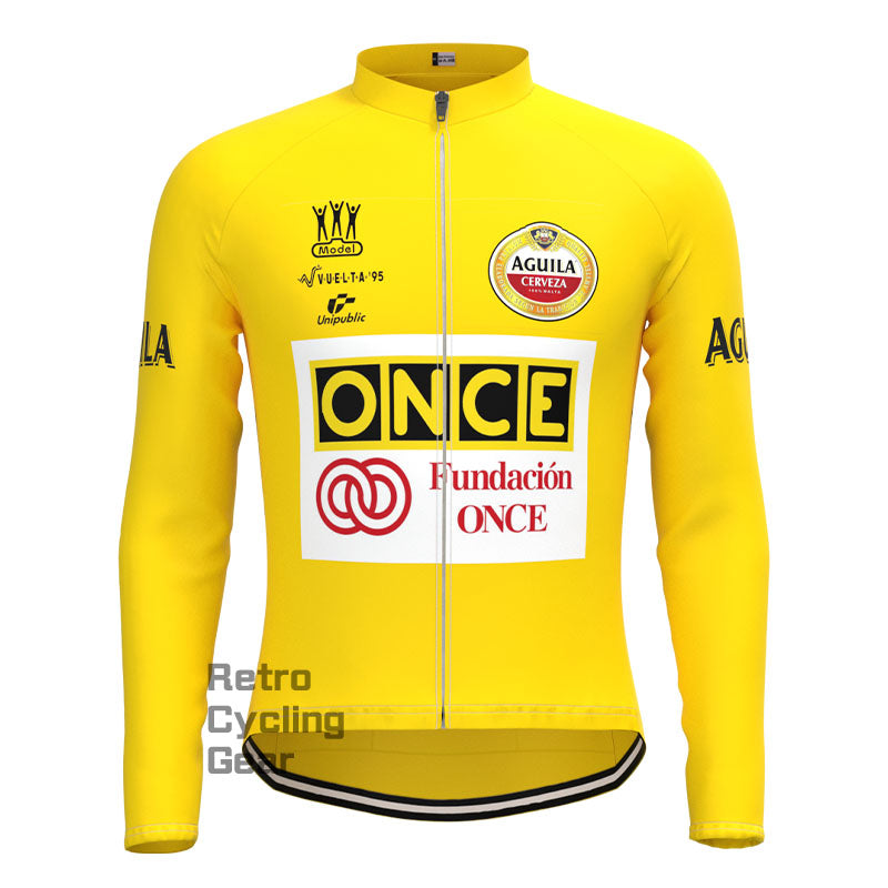 ONCE Yellow Retro Long Sleeve Cycling Kits