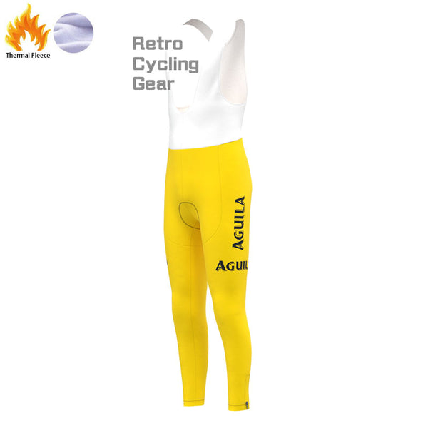 ONCE Yellow Fleece Retro Cycling Bib Pants