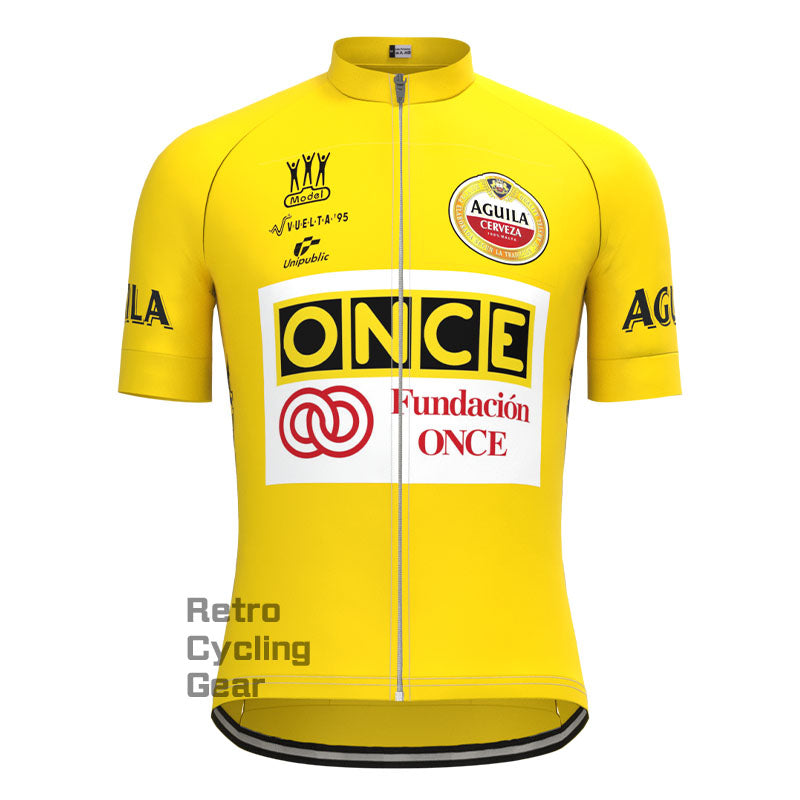 ONCE Yellow Retro Short Sleeve Cycling Kits