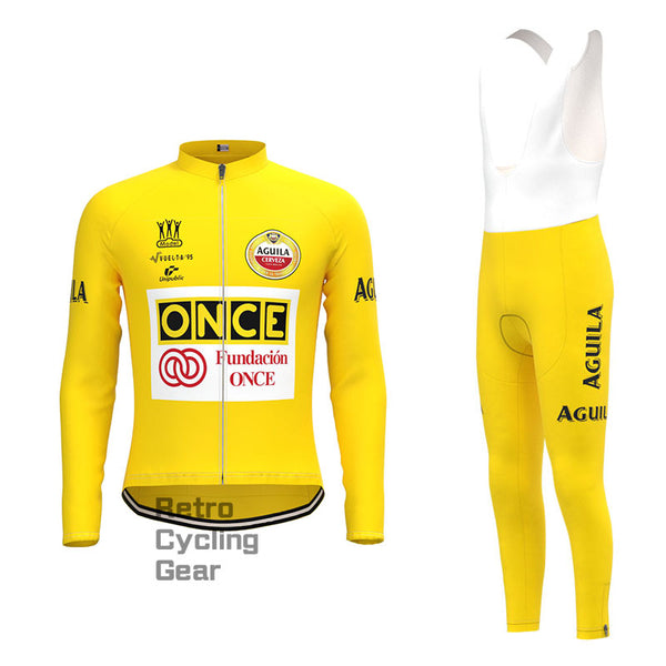 ONCE Yellow Retro Long Sleeve Cycling Kits