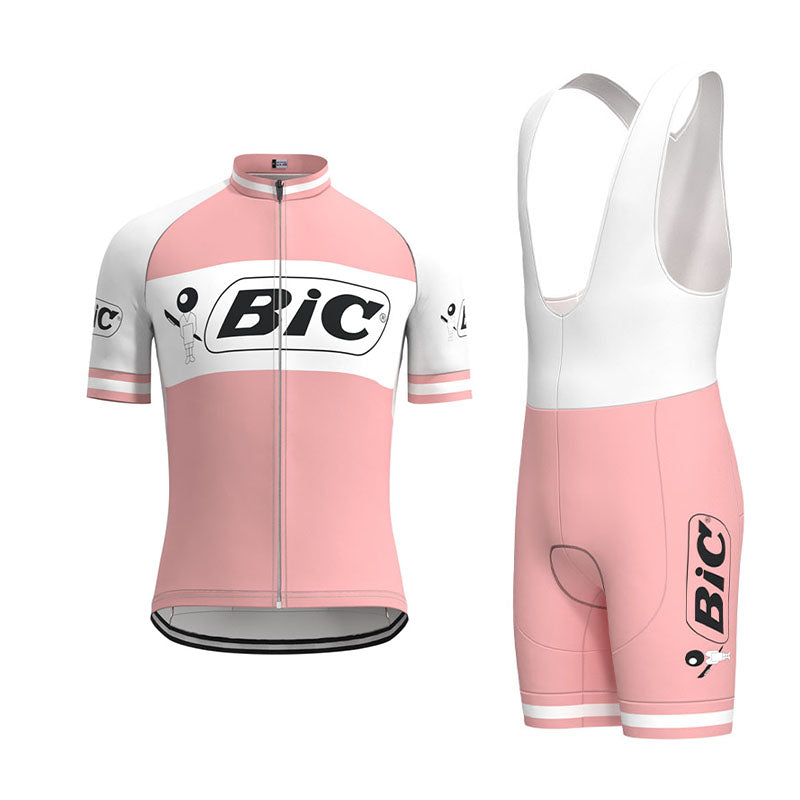 BIC Pink Retro Long Sleeve Cycling Kit