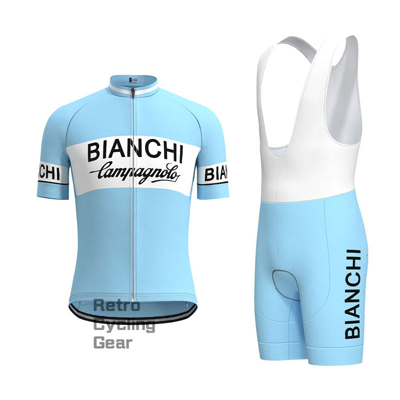 Bianchi Blue Retro Langarm-Fahrradset