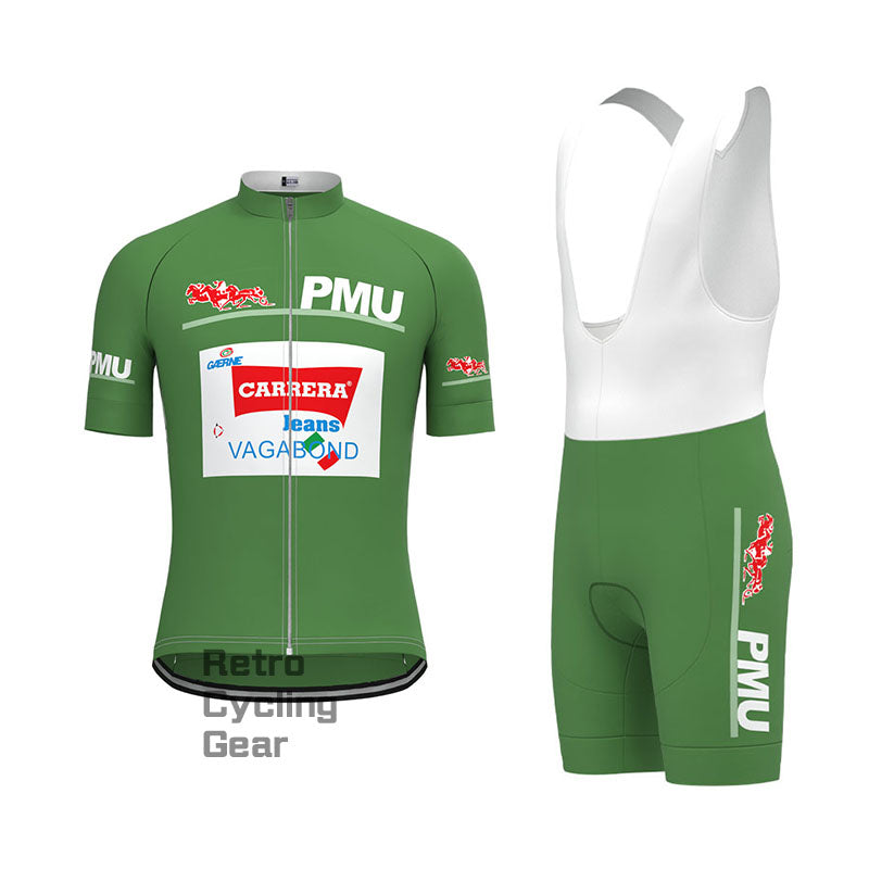 Carrera Green Retro Long Sleeve Cycling Kits