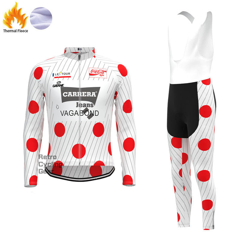 Carrera Red Dot Fleece Retro Long Cycling Kits