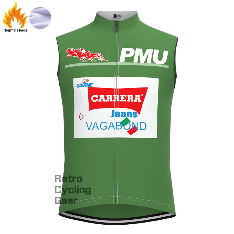 Carrera Green Fleece Retro Cycling Vest