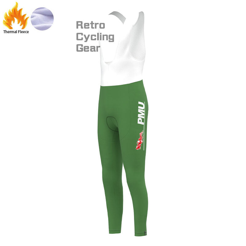 Carrera Green Fleece Retro Long Cycling Kits