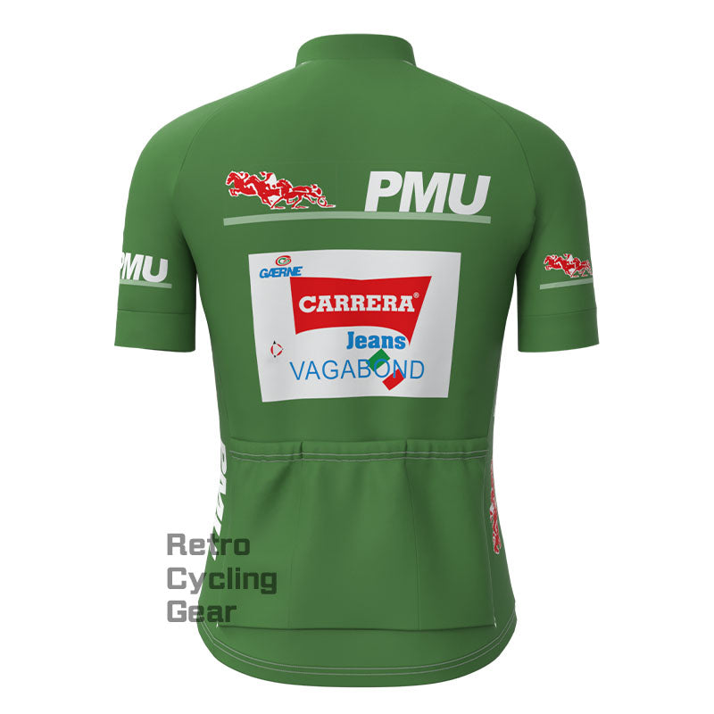 Carrera Green Retro Short Sleeve Cycling Kits