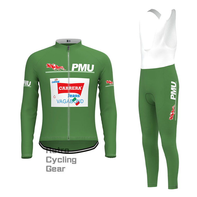 Carrera Green Retro Short Sleeve Cycling Kits