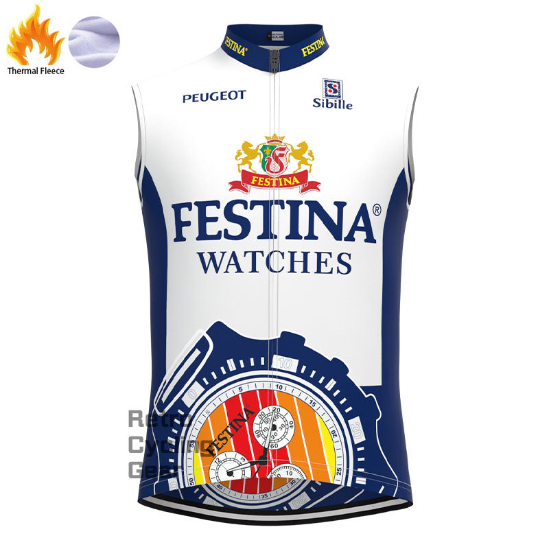 FESTINA Blue Fleece Retro Cycling Kits