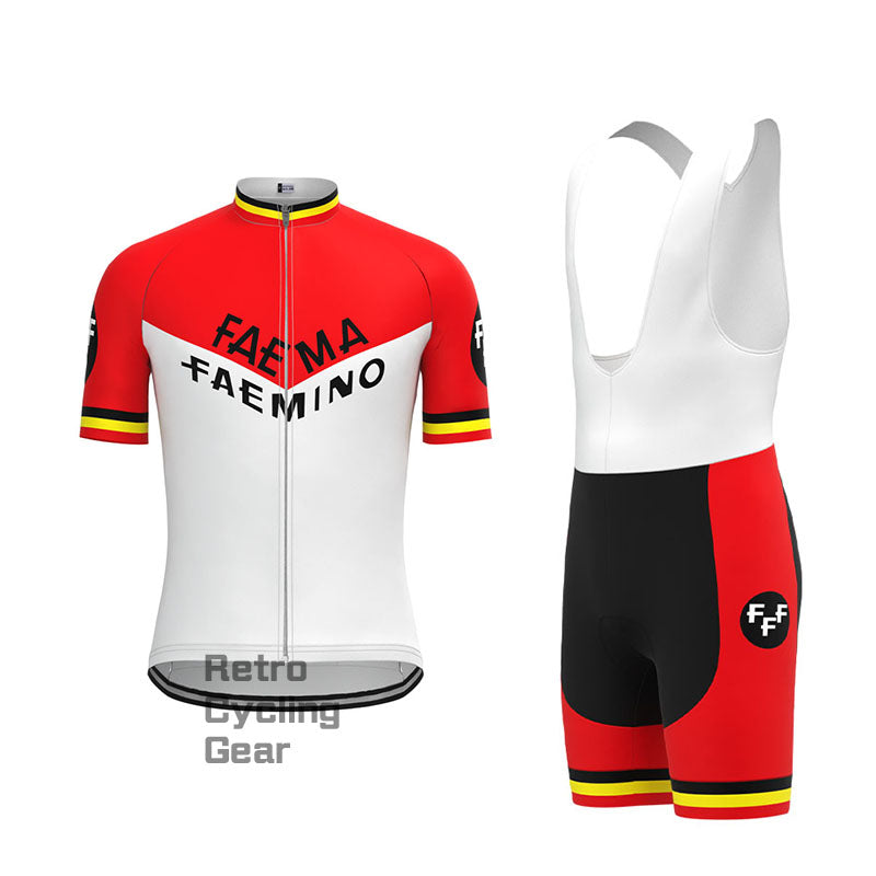 Faema Red-White Retro Long Sleeve Cycling Kit