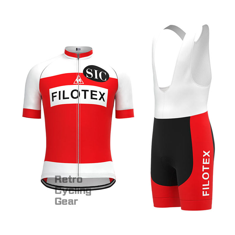 Filotex Rotes Retro-Langarm-Fahrradset