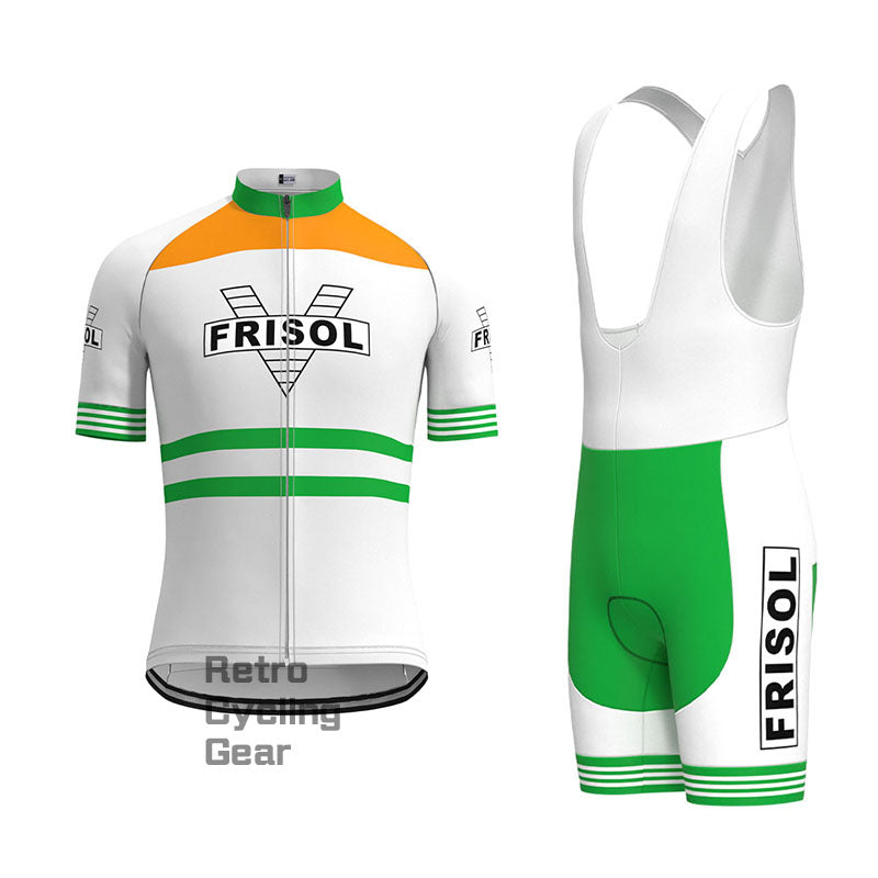 Frisol Orange Retro Long Sleeve Cycling Kit