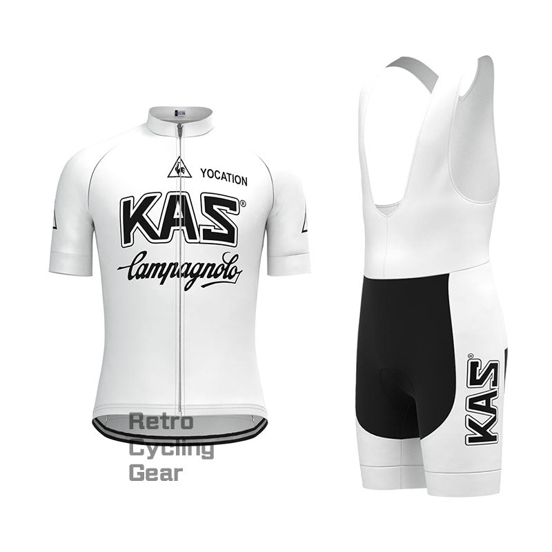 KAS White Retro Long Sleeve Cycling Kit