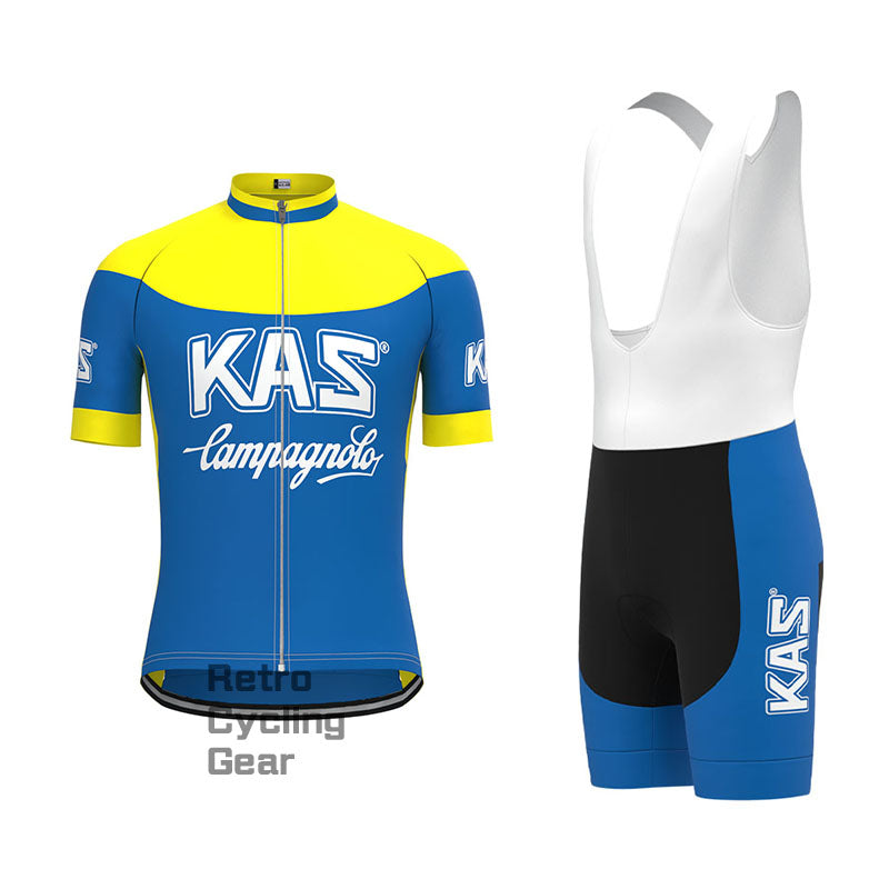 KAS Blaues Retro-Langarm-Radsport-Set