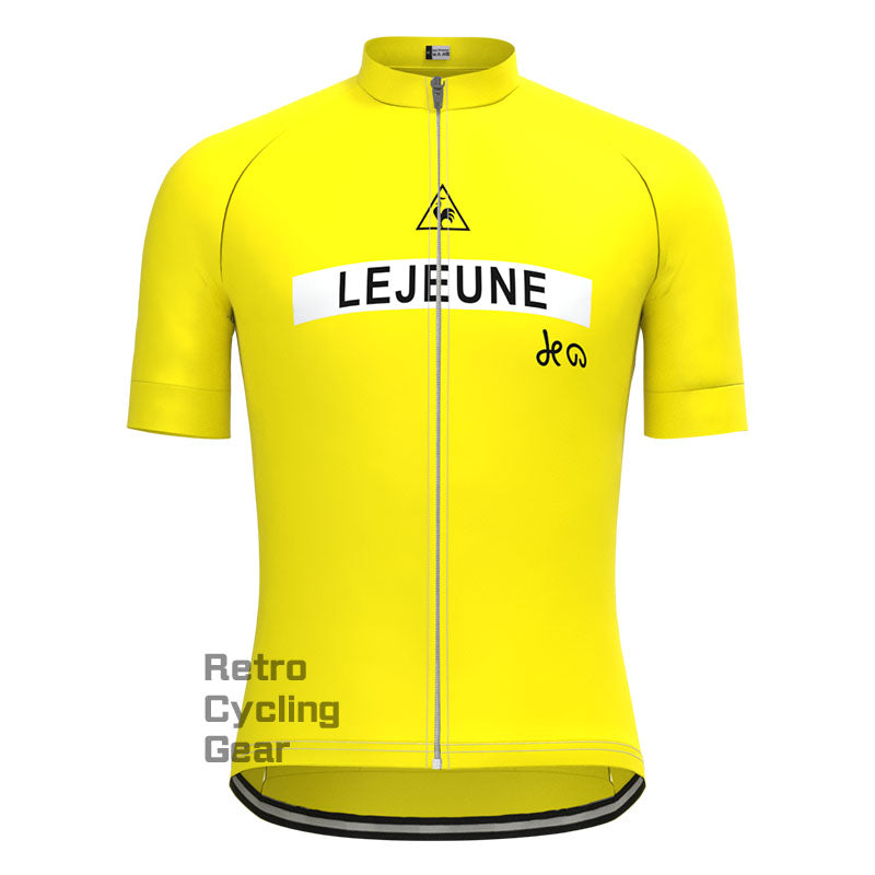 Lejeune Gelbes Retro-Langarm-Radsport-Set