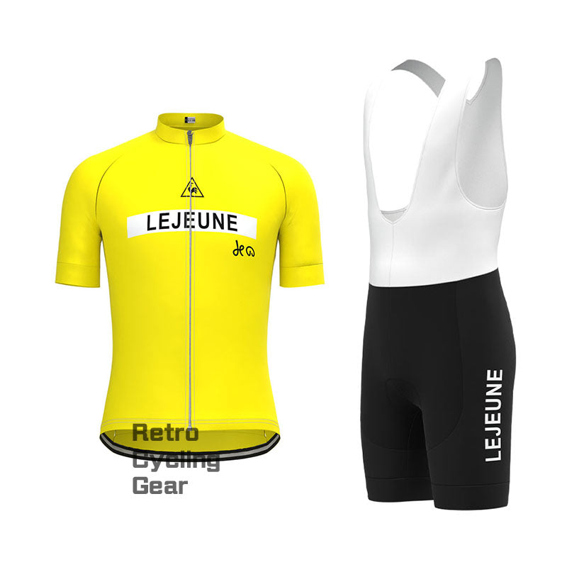 Lejeune Yellow Retro Long Sleeve Cycling Kit