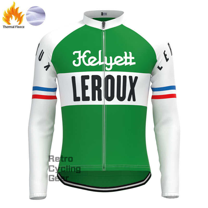 LEROUX Green Fleece Retro Cycling Kits