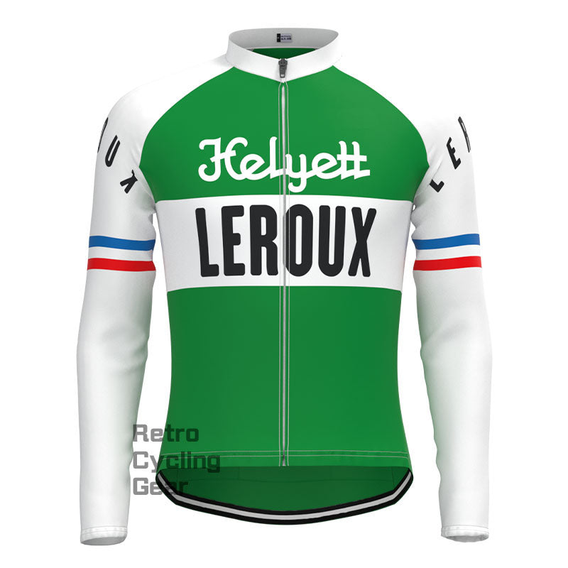 LEROUX Grünes Retro-Langarm-Fahrradset