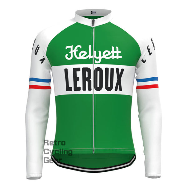 LEROUX Green Retro Long Sleeves Jersey