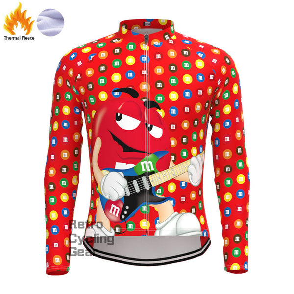 M&M Red Fleece Long Sleeve Jersey