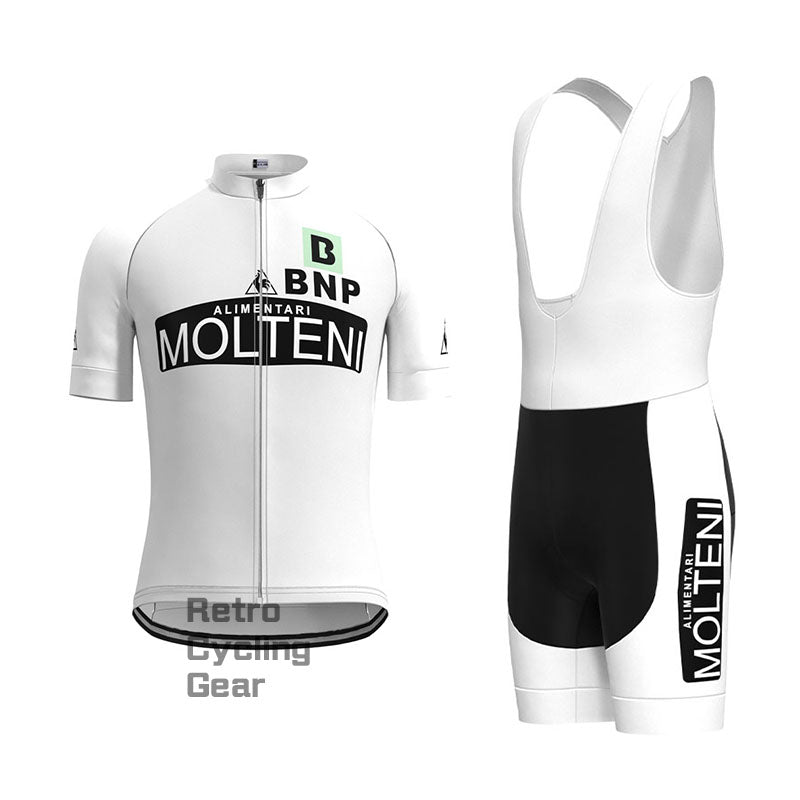 Molteni White Retro Langarm-Fahrradset