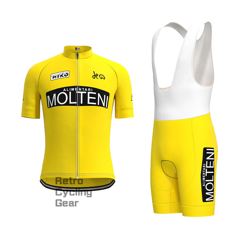 Molteni Gelbes Retro-Langarm-Radsport-Set