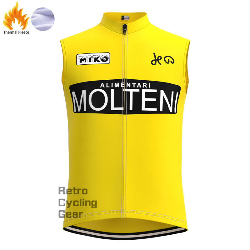 Molteni gelbe Fleece-Retro-Radsport-Sets