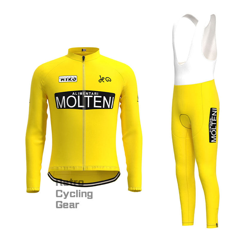 Molteni Gelbes Retro-Kurzarm-Radsport-Set