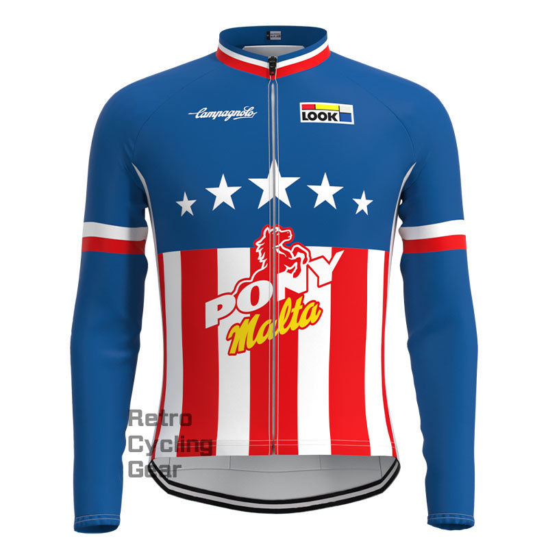 Pony Blue Retro Short Sleeve Cycling Kit