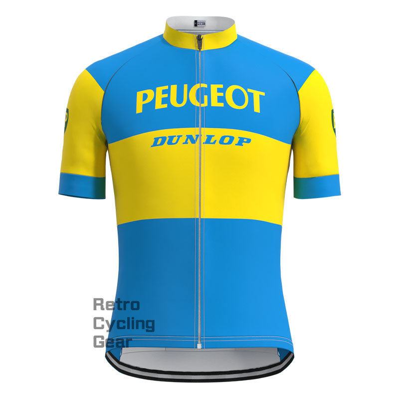 Peugeot Blue-Yellow Retro Long Sleeve Cycling Kit