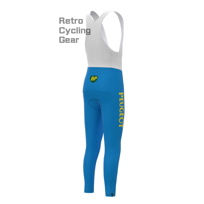 Peugeot Blue-Yellow Retro Long Sleeve Cycling Kit