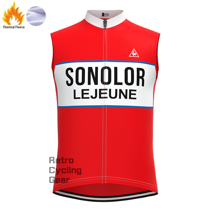 SONOLOR Red-White Fleece Retro Cycling Kits