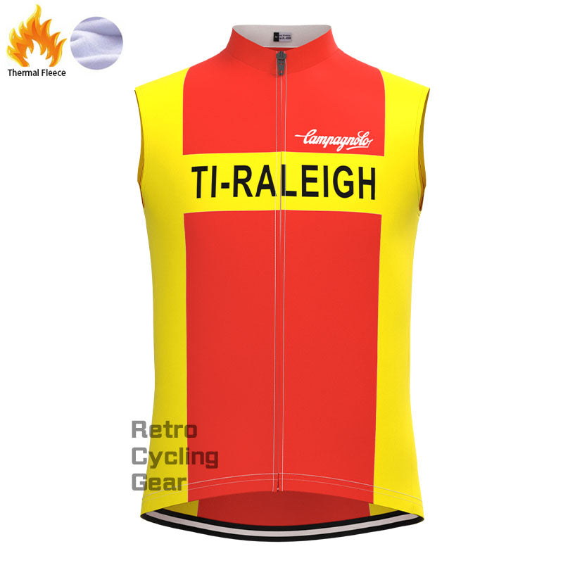 TI-Raleigh rot-gelbe Fleece-Retro-Radsport-Sets