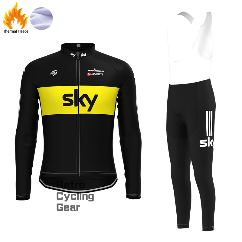 2015 sky Fleece Retro Long Cycling Kits