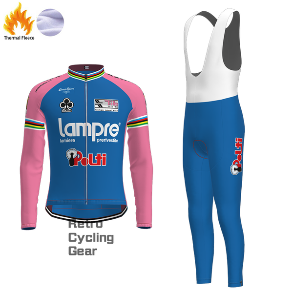 2013 lampre Fleece Retro Long Cycling Kits