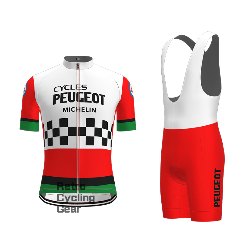 Red Peugeot Retro Long Sleeve Cycling Kits