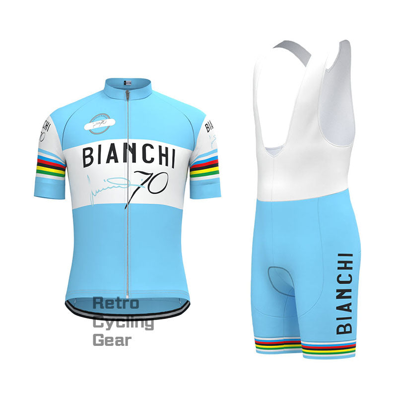 Bianchi Water Blue Retro Long Sleeve Cycling Kit