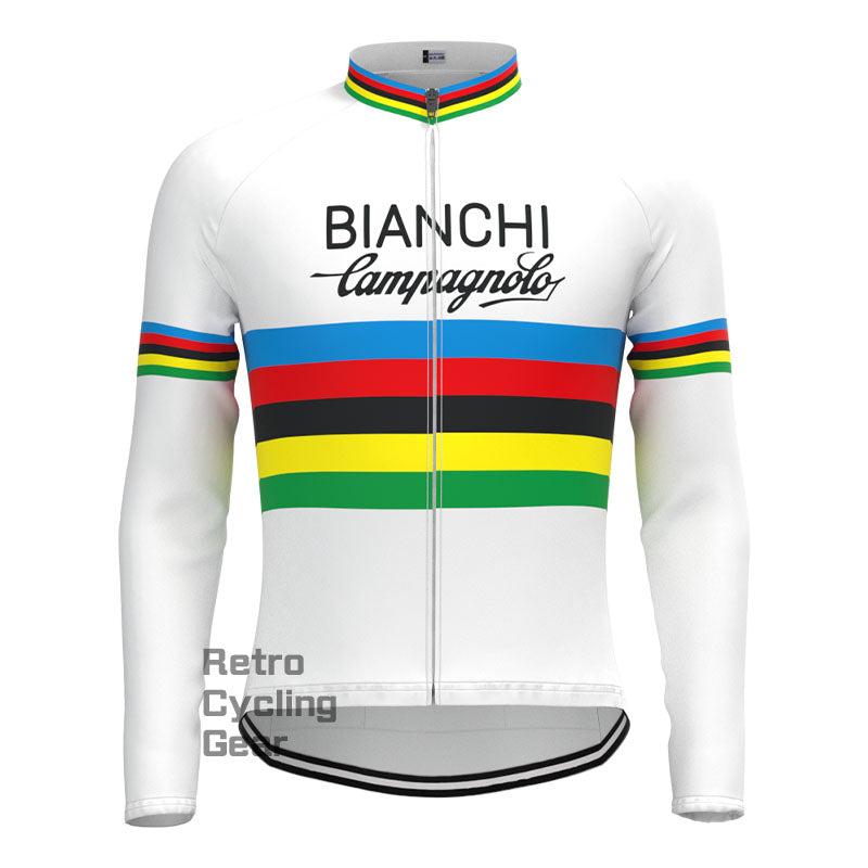 Bianchi Stripe Retro Kurzarm-Fahrradset