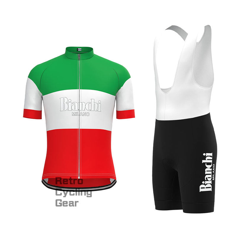 Bianchi Green red Retro Long Sleeve Cycling Kit