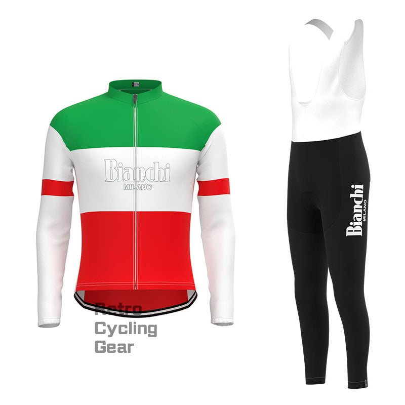 Bianchi Grün-rotes Retro-Kurzarm-Radsport-Set